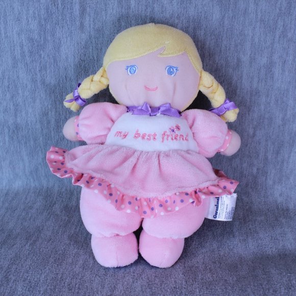 Garanimals DOLL Pink 9" My Best Friend Girl Plush Pigtails Stuffed Toy Soft - Picture 1 of 6